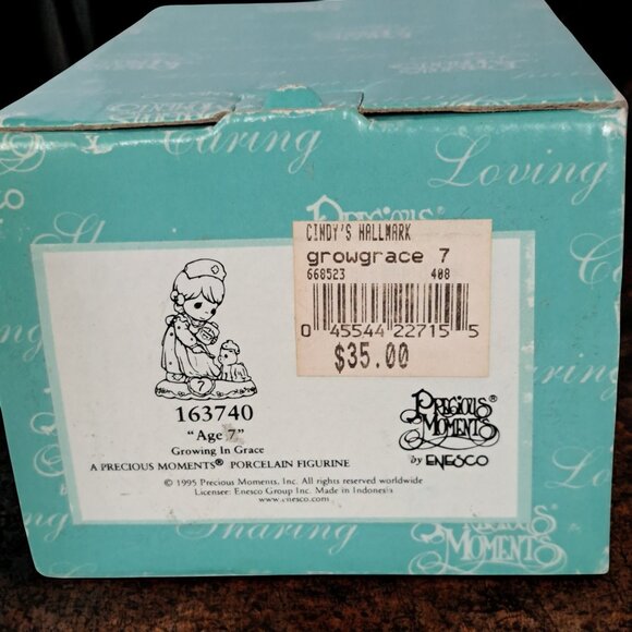 1995 enesco precious moments growing in grace, age 7 nurse w kitten 163740 - Picture 2 of 15